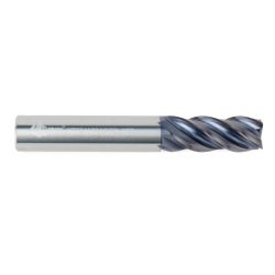 End Mill, 4 FL SQUARE:, 2-1/2 in. OAL, 3/8 in. CD x 3/8 in. SD x 7/8 in. CL, Helix 38-40, ALTIN-H Coated