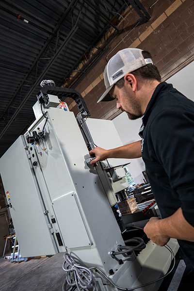 technician assembling machine