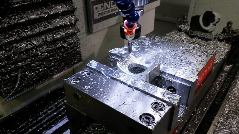 milling an automotive MAF sensor relocation part 