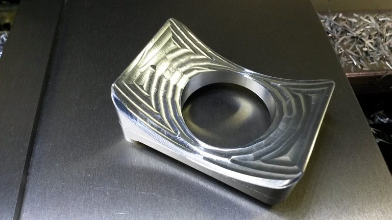 automotive MAF Sensor cut before finishing on a Tormach mill