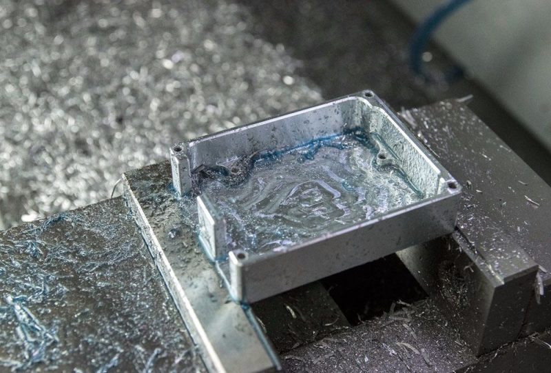 finished aluminum part for Arduino enclosure - cut on a Tormach mill