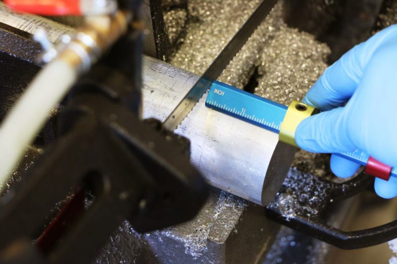 measuring aluminum stock for yo-yo project 
