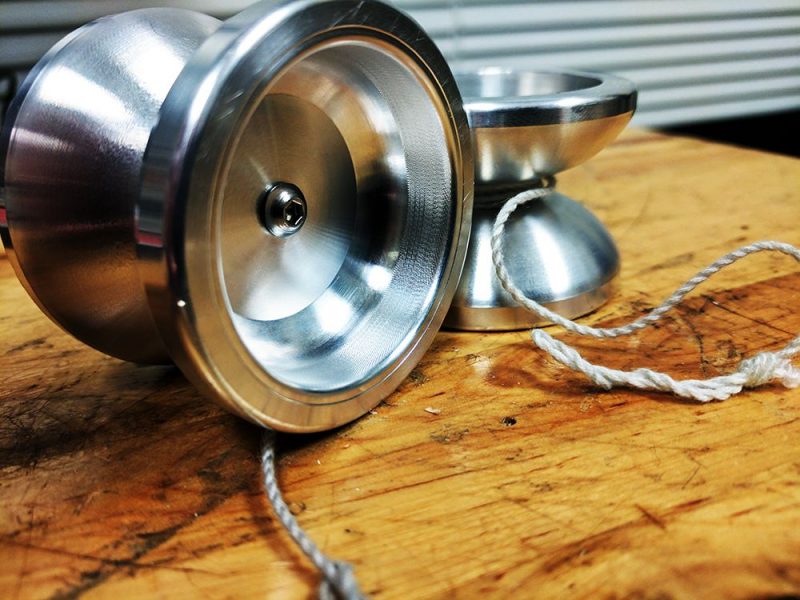 Finished yo-yo made on a Tormach lathe