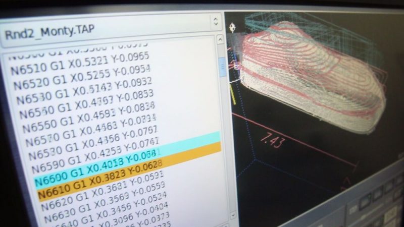 The PathPilot display when creating a Pinewood Derby car on a Tormach mill